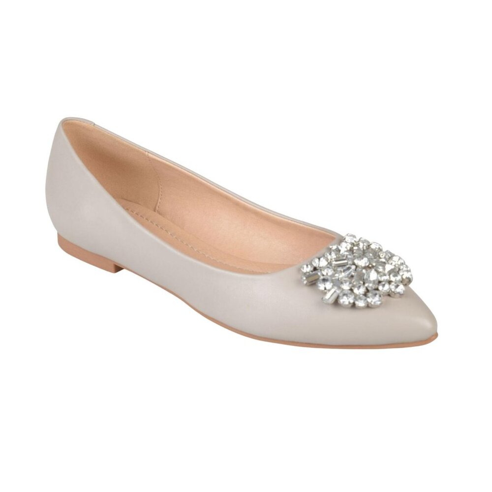 NWT Journee Collection Womens Renzo Jeweled Flats RENZO-WD Gray 5.5W
